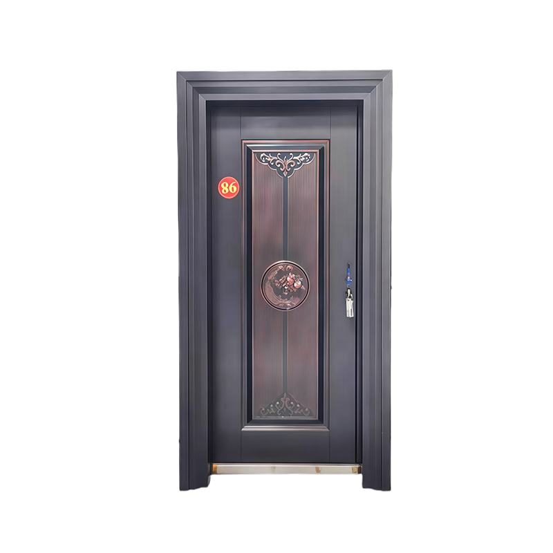 How can a customized 304 stainless steel entrance door enhance the visual quality of the entrance?